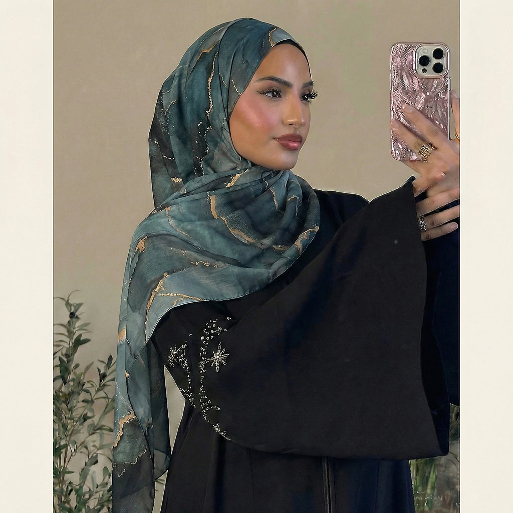 Cashmere-Feel Hijab Scarf, Solid 80 × 180 cm Wrap