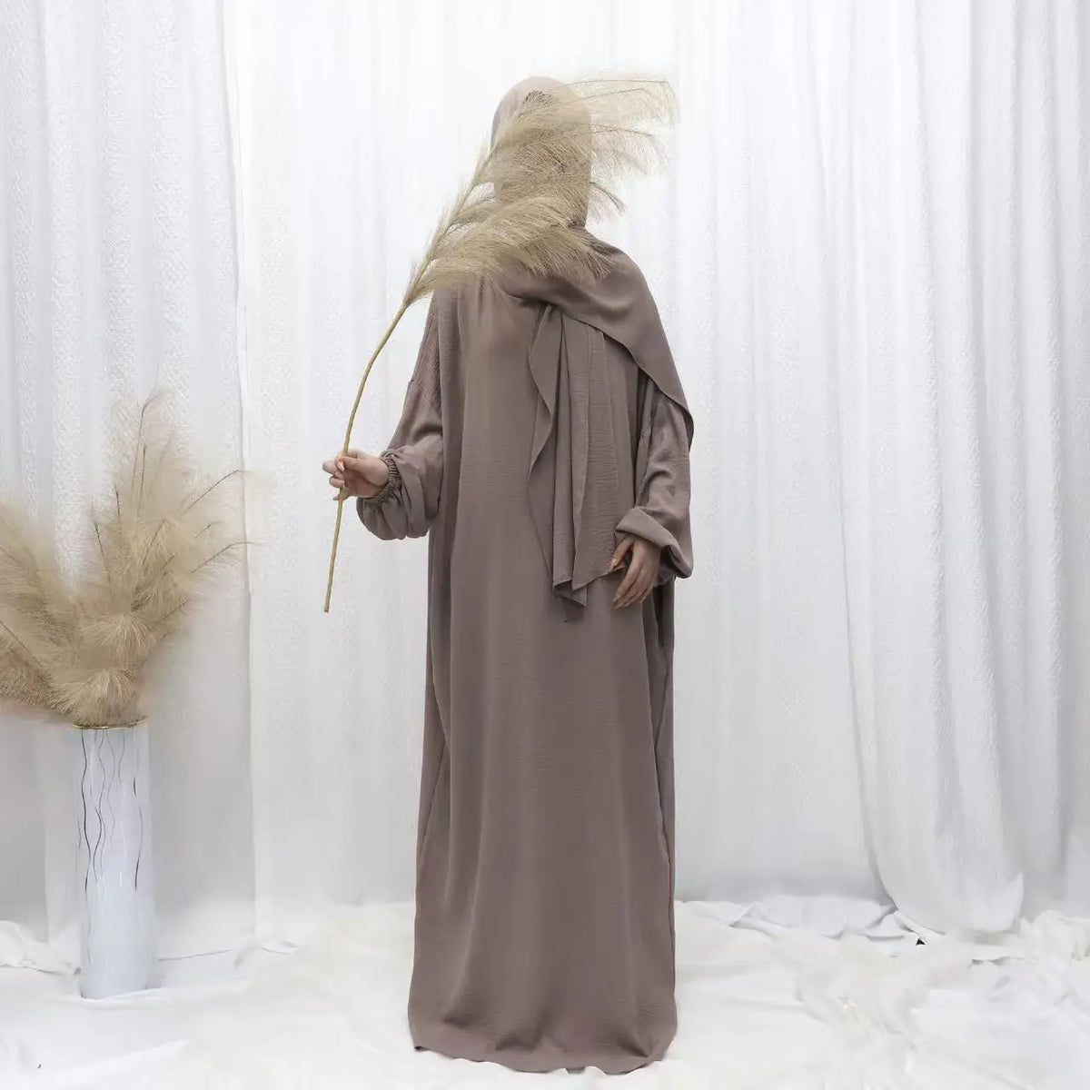Dubai Abaya with Integrated Hijab Scarf