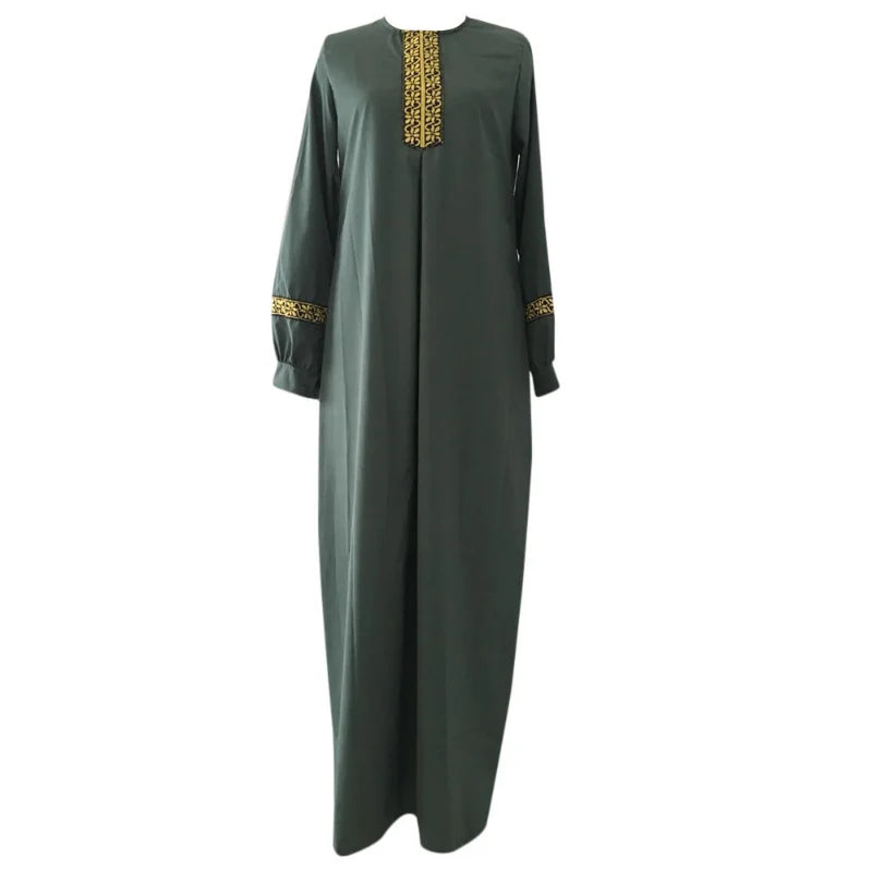 Ethnic Print Muslim Abaya Dress