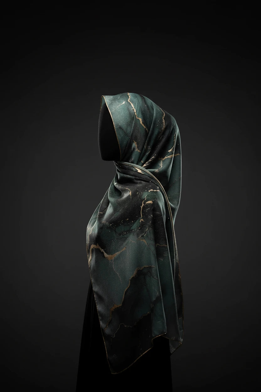 Cashmere-Feel Hijab Scarf, Solid 80 × 180 cm Wrap