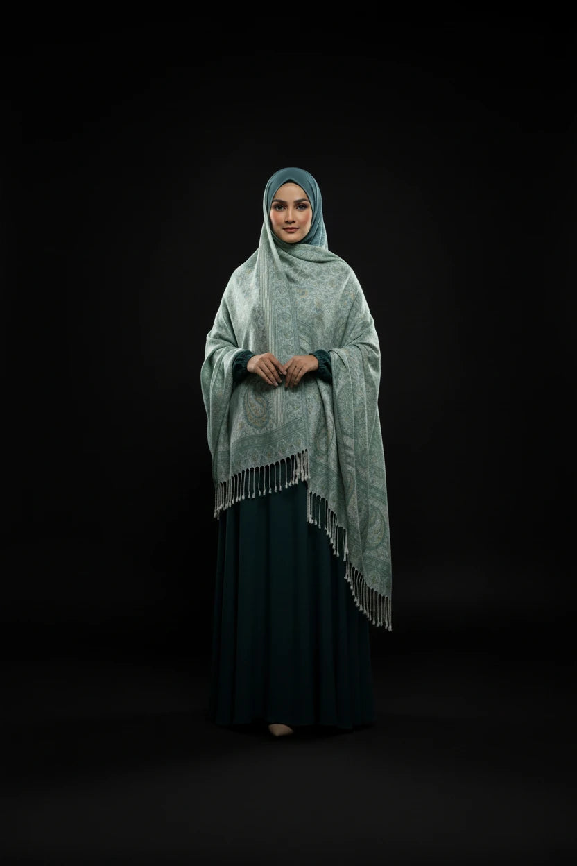 Women's Paisley Jacquard Scarf, Soft Warm Shawl